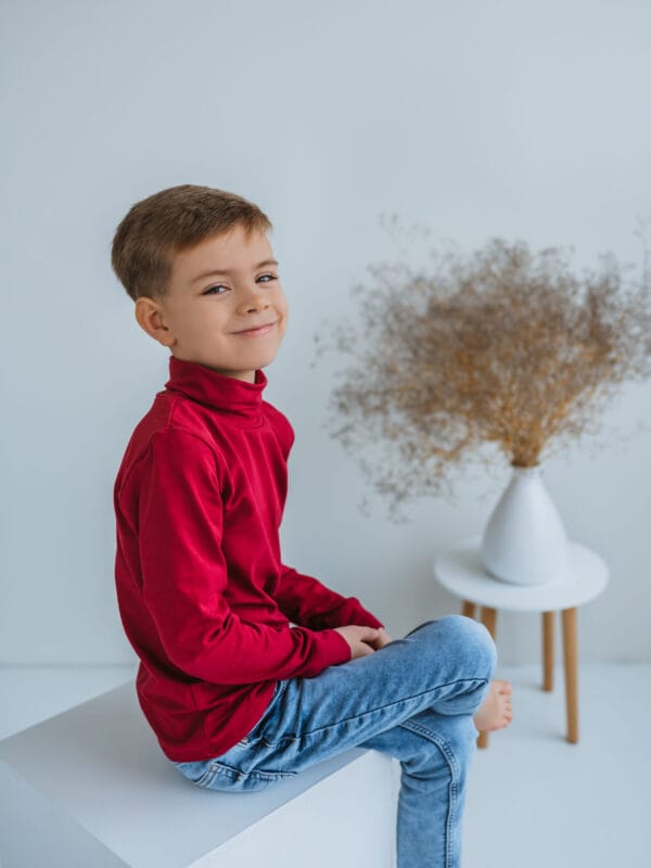 Bordo spalvos eko medvilnės golfukas