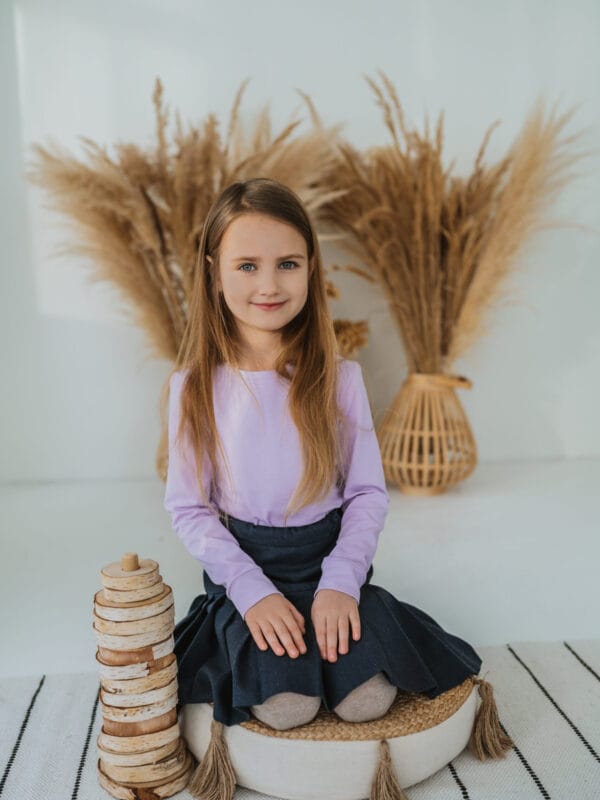 Alyvinės spalvos eko medvilnės palaidinė