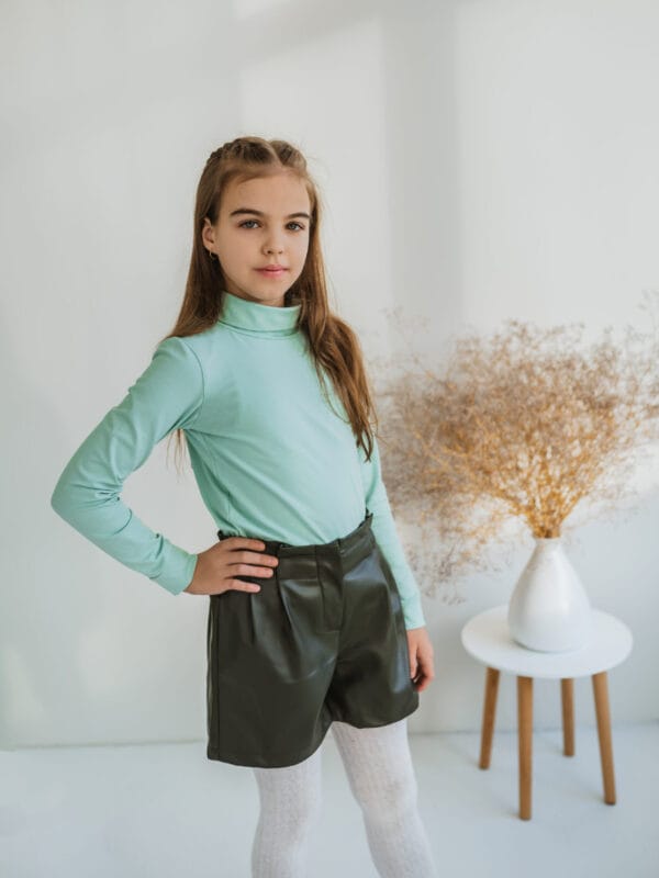 Mėtinės spalvos eko medvilnės golfukas