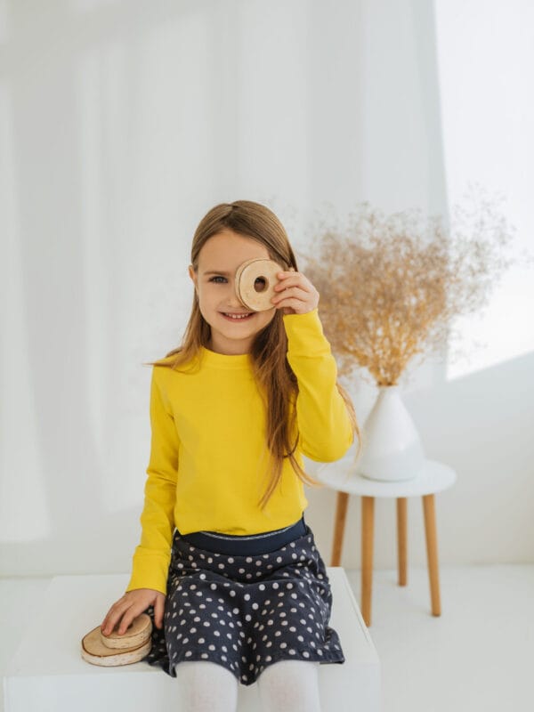 Geltonos spalvos eko medvilnės palaidinė