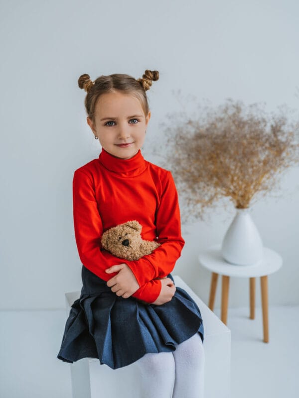 Raudonos spalvos eko medvilnės golfukas