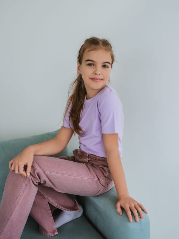 Alyvinės spalvos eko medvilnės palaidinė