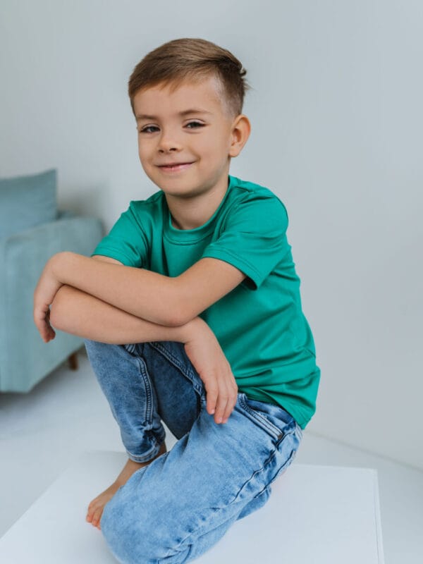 Žalios spalvos eko medvilnės palaidinė