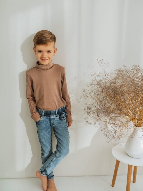 Latte spalvos eko medvilnės golfukas