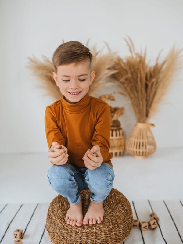 Garstyčių spalvos eko medvilnės golfukas