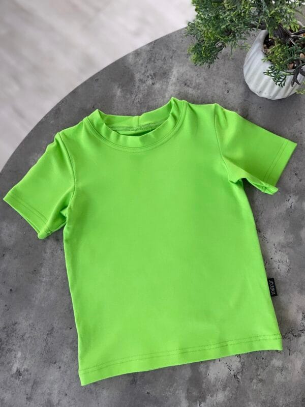 Salotinės spalvos eko medvilnės palaidinė trumpomis rankovėmis