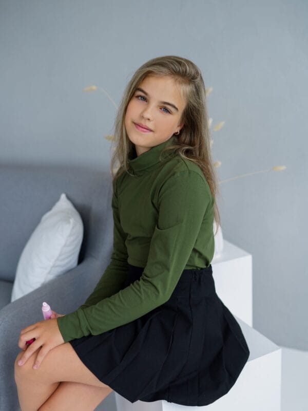 Chaki spalvos eko medvilnės golfukas