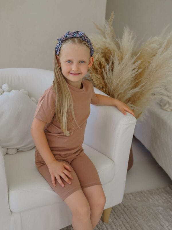 Latte spalvos eko medvilnės “biker”šortukai