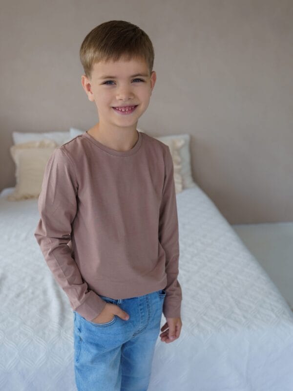 Latte spalvos eko medvilnės palaidinė